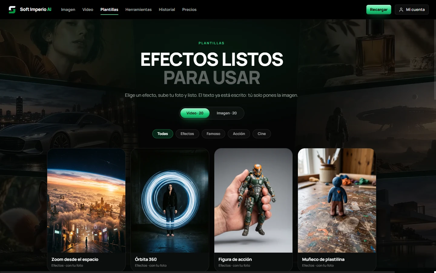 Plantillas de efectos listos para usar en Soft Imperio AI